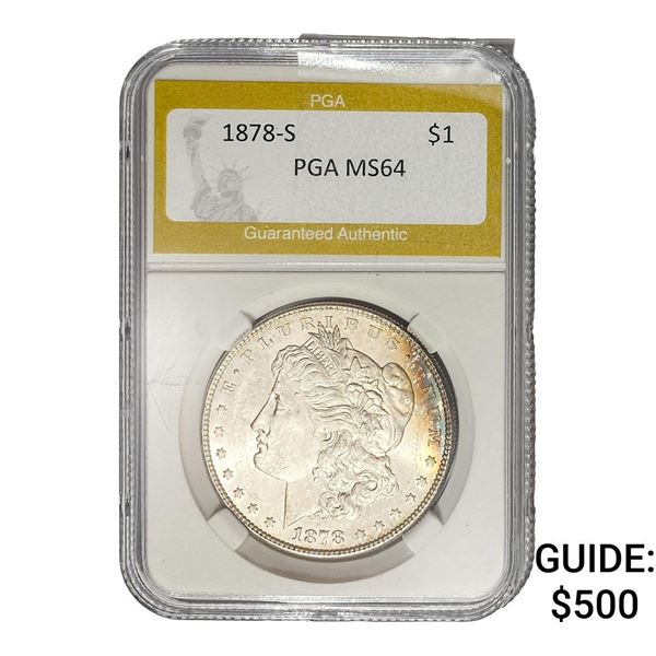1878-S Morgan Silver Dollar PGA MS64