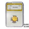Image 1 : 1853 $2.50 Gold Quarter Eagle PGA MS63