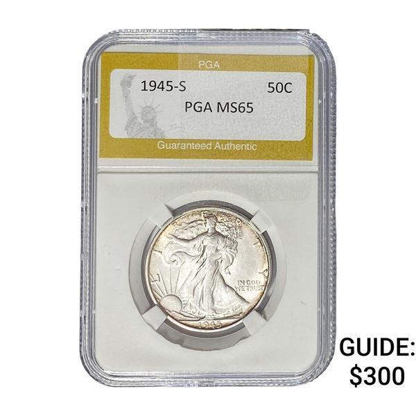 1945-S Walking Liberty Half Dollar PGA MS65