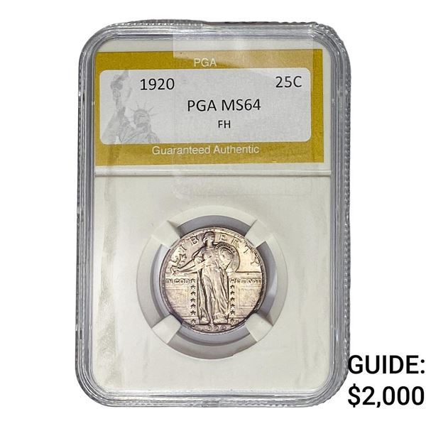 1920 Standing Liberty Quarter PGA MS64 FH