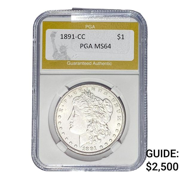 1891-CC Morgan Silver Dollar PGA MS64