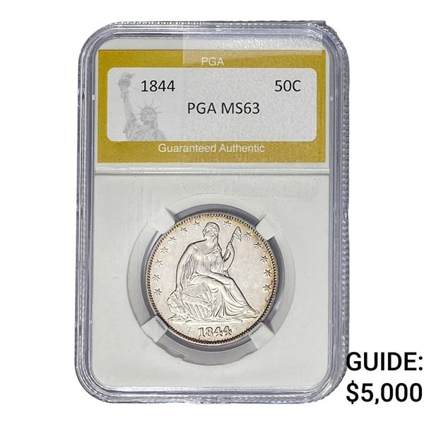 1844 Seated Liberty Half Dollar PGA MS63