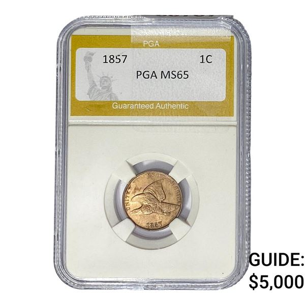 1857 Flying Eagle Cent PGA MS65