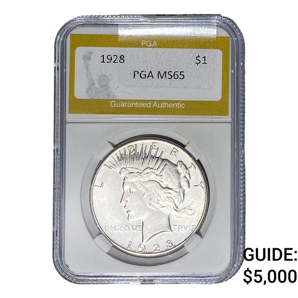 1928 Silver Peace Dollar PGA MS65