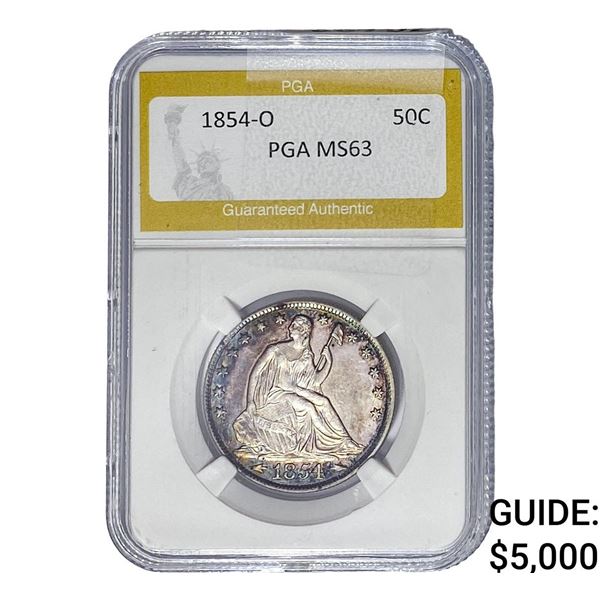 1854-O Seated Liberty Half Dollar PGA MS63