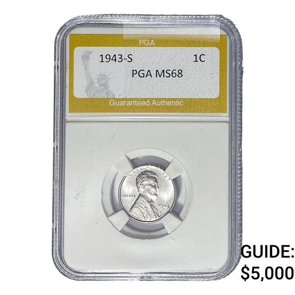 1943-S Wheat Cent PGA MS68
