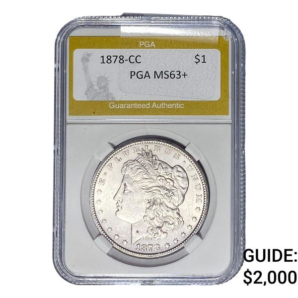 1878-CC Morgan Silver Dollar PGA MS63+