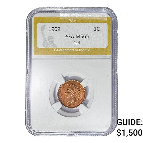 1909 Indian Head Cent PGA MS65 Red