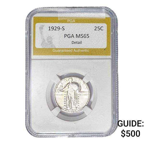 1929-S Standing Liberty Quarter PGA MS65 Detail