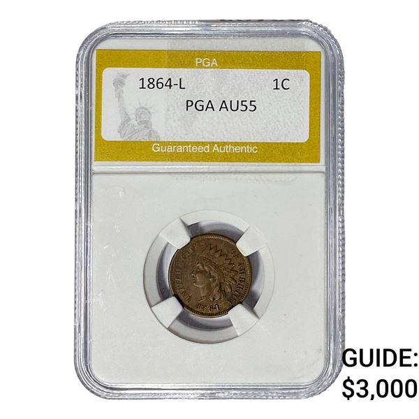 1864-L Indian Head Cent PGA AU55