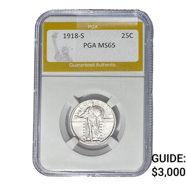1818-S Standing Liberty Quarter PGA MS65