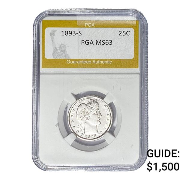 1893-S Barber Quarter PGA MS63