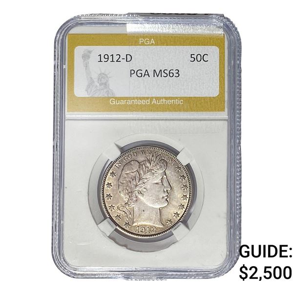 1912-D Barber Half Dollar PGA MS63
