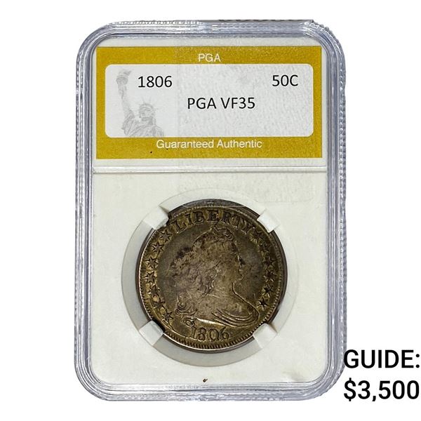 1806 Draped Bust Half Dollar PGA VF35