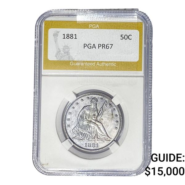 1881 Seated Liberty Half Dollar PGA PR67