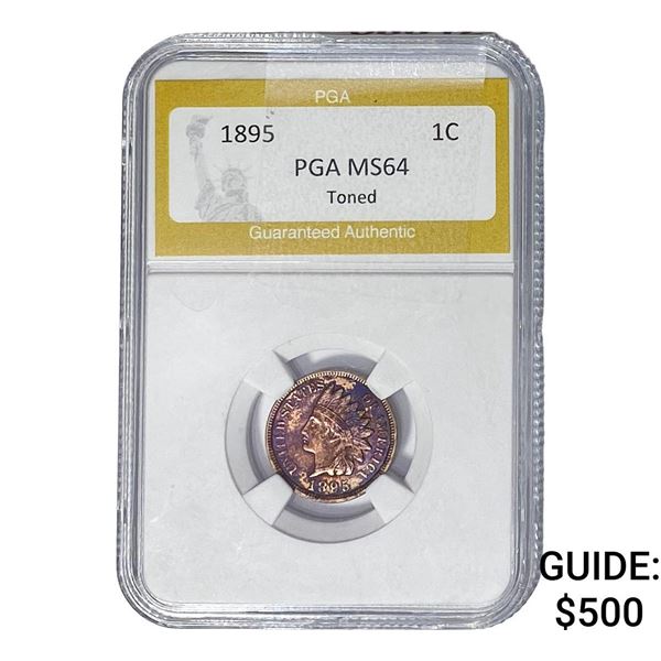 1895 Indian Head Cent PGA MS64 Toned
