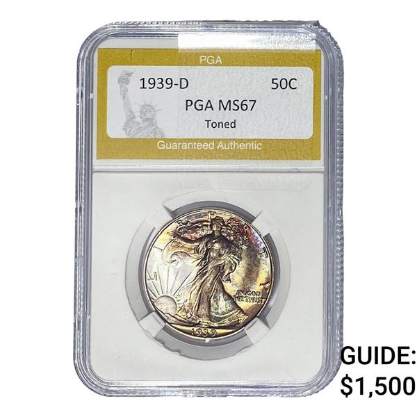 1939-D Walking Liberty Half Dollar PGA MS67