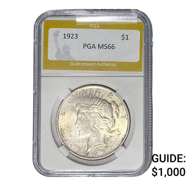 1923 Silver Peace Dollar PGA MS66