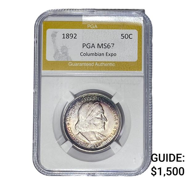 1892 Columbian Expo Half Dollar PGA MS67