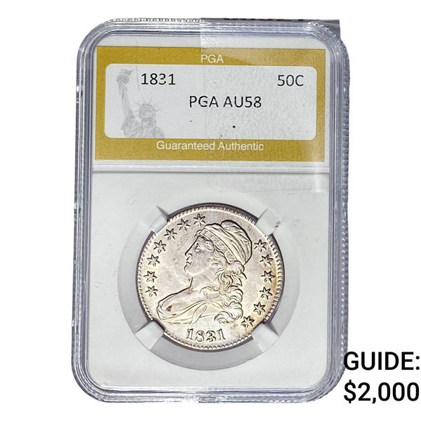 1831 Capped Bust Half Dollar PGA AU58