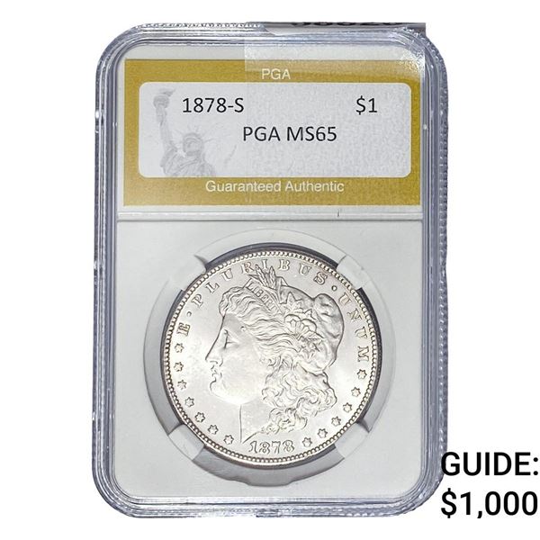 1878-S Morgan Silver Dollar PGA MS65