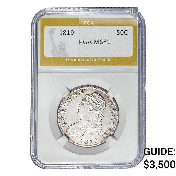 1819 Capped Bust Half Dollar PGA MS61