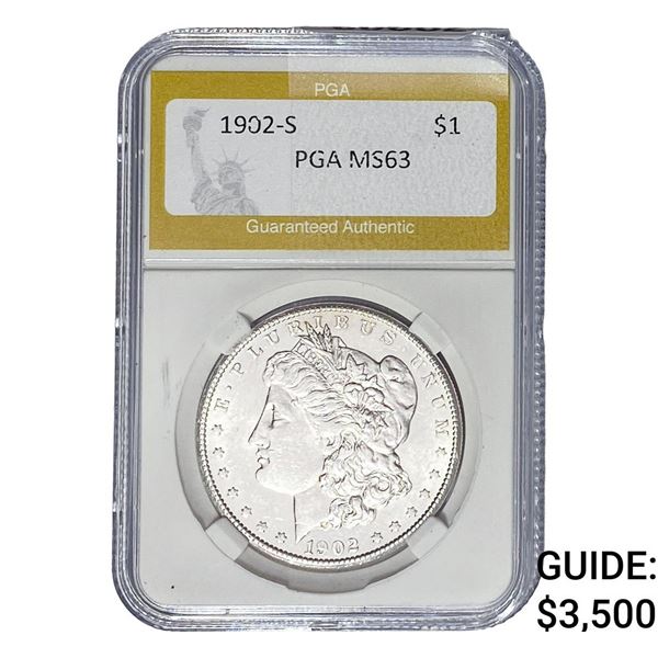 1902-S Morgan Silver Dollar PGA MS63