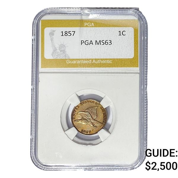 1857 Flying Eagle Cent PGA MS63
