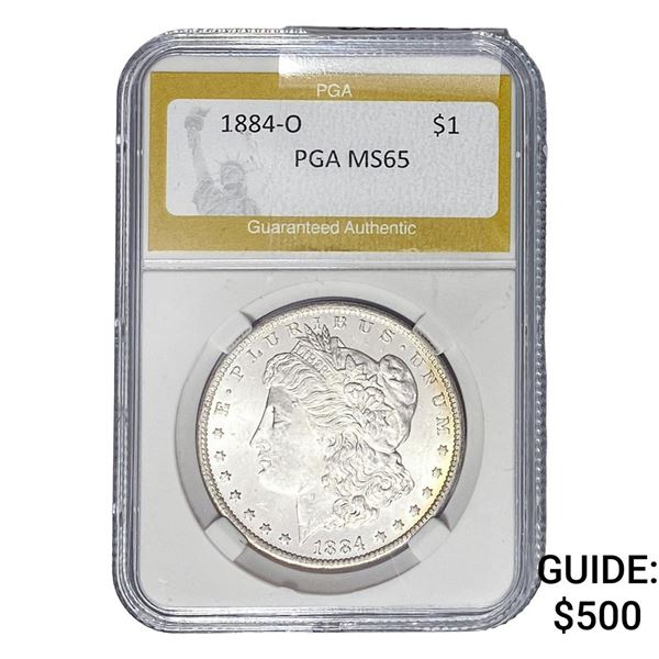 1884-O Morgan Silver Dollar PGA MS65