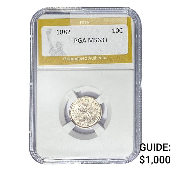 1882 Seated Liberty Dime PGA MS63+