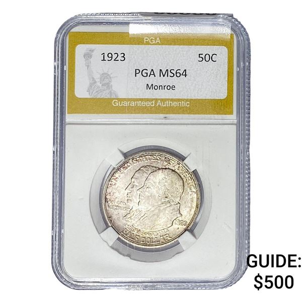 1923 Monroe Half Dollar PGA MS64