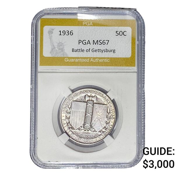 1936 Gettysburg Half Dollar PGA MS67