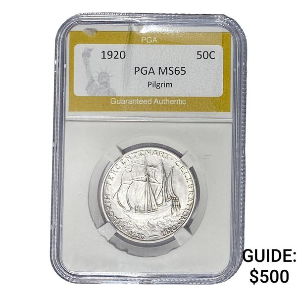 1920 Pilgrim Half Dollar PGA MS65