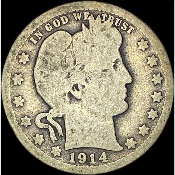 1914-D Silver Barber Quarter NICELY CIRCULATED