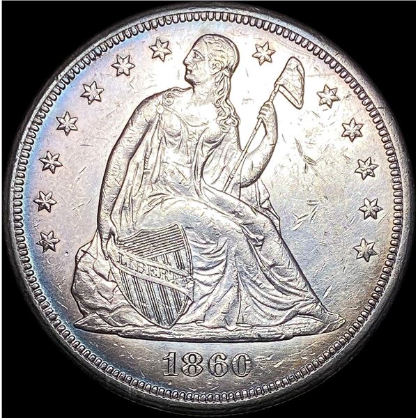 1860-O Seated Liberty Dollar CLOSELY UNCIRCULATED