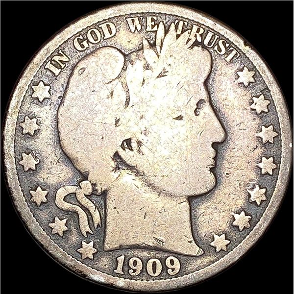 1909-O Silver Barber Half Dollar NICELY CIRCULATED