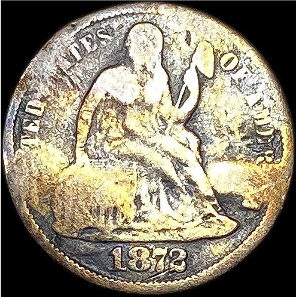 1872 Seated Liberty Dime NICELY CIRCULATED