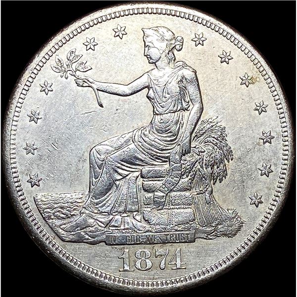 1874-S Silver Trade Dollar CLOSELY UNCIRCULATED