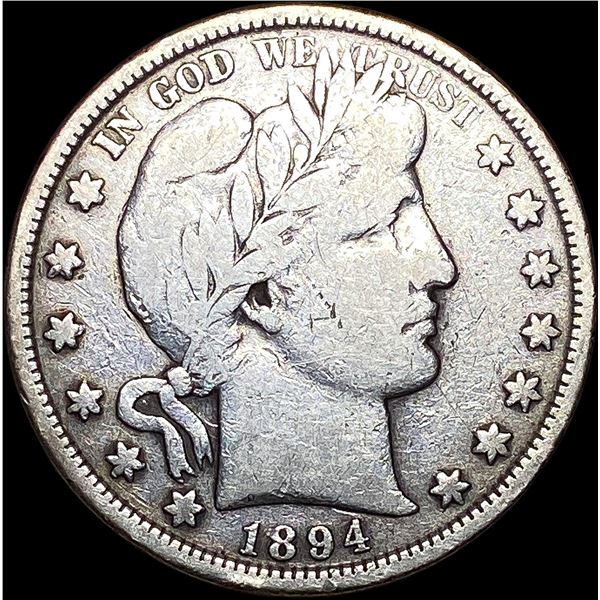 1894-S Silver Barber Half Dollar NICELY CIRCULATED