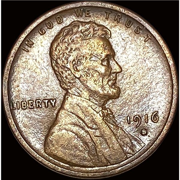 1916-S Lincoln Wheat Cent NEARLY UNCIRCULATED
