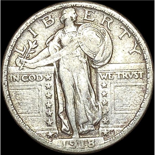1918-D Standing Liberty Quarter NEARLY UNCIRCULATED
