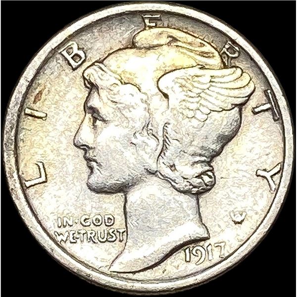 1917-D Silver Mercury Dime NEARLY UNCIRCULATED