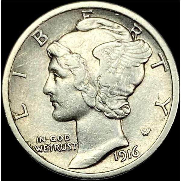 1916 Silver Mercury Dime CLOSELY UNCIRCULATED