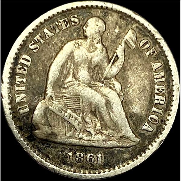 1861 Seated Liberty Half Dime LIGHTLY CIRCULATED