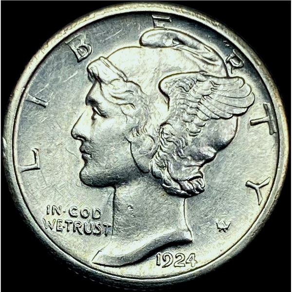 1924-S Silver Mercury Dime CHOICE AU