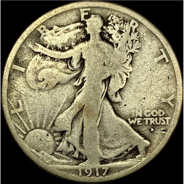 1917-D Walking Liberty Half Dollar NICELY CIRCULATED