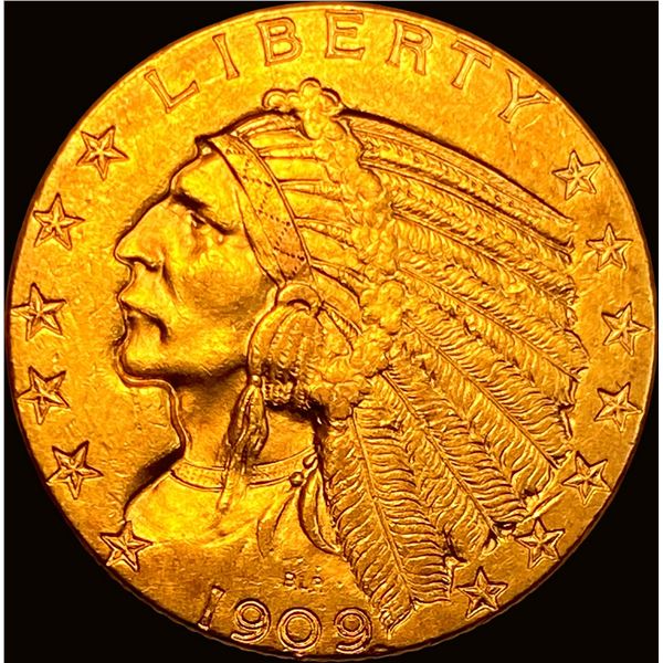 1909-D Indian Head Half Eagle $5 Gold CLOSE UNC