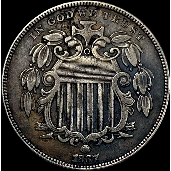 1867 Shield Nickel NEARLY UNCIRCULATED