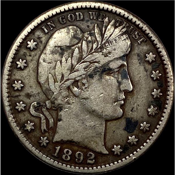1892-S Silver Barber Quarter LIGHTLY CIRCULATED