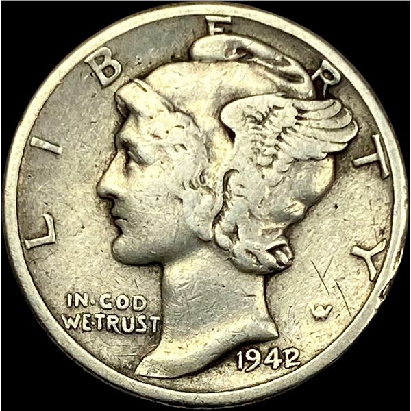 1942/1 Silver Mercury Dime ABOUT UNC